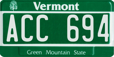 VT license plate ACC694