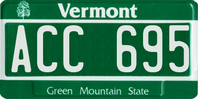 VT license plate ACC695