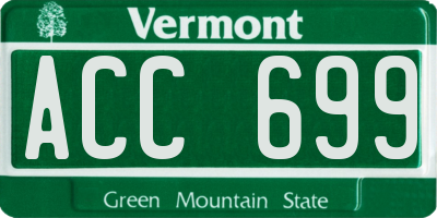 VT license plate ACC699