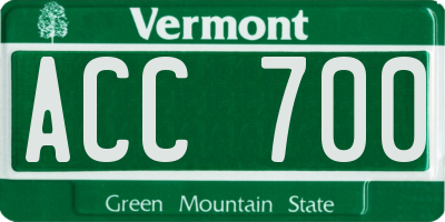 VT license plate ACC700