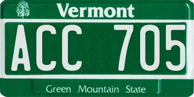 VT license plate ACC705