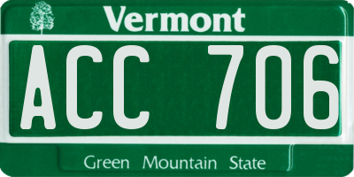 VT license plate ACC706