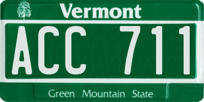 VT license plate ACC711