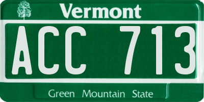 VT license plate ACC713