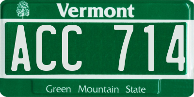 VT license plate ACC714