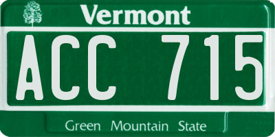 VT license plate ACC715