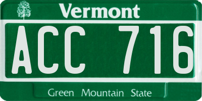 VT license plate ACC716