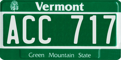 VT license plate ACC717