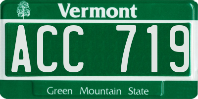 VT license plate ACC719