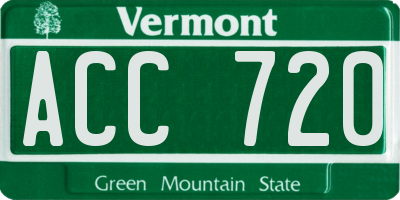 VT license plate ACC720