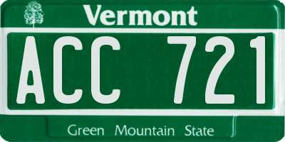 VT license plate ACC721