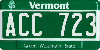 VT license plate ACC723