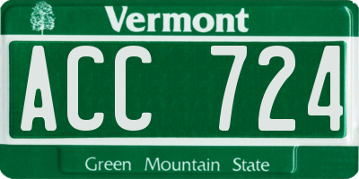 VT license plate ACC724