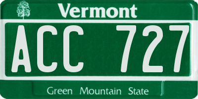 VT license plate ACC727