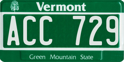 VT license plate ACC729