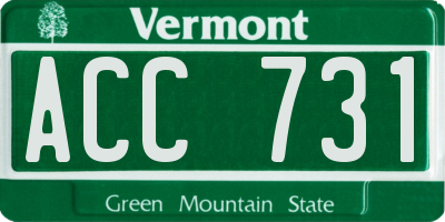 VT license plate ACC731