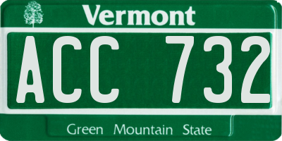 VT license plate ACC732