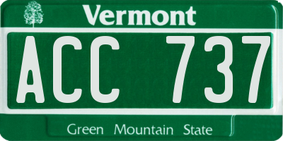 VT license plate ACC737