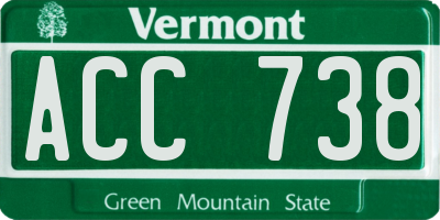 VT license plate ACC738