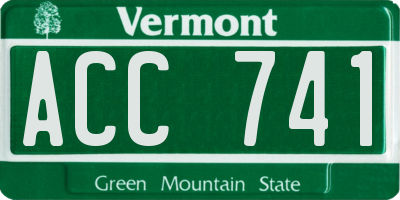 VT license plate ACC741