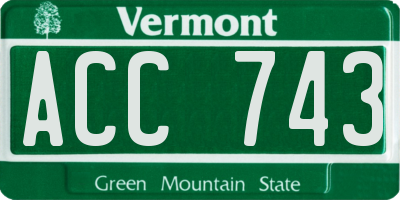 VT license plate ACC743