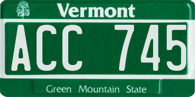 VT license plate ACC745