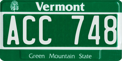 VT license plate ACC748