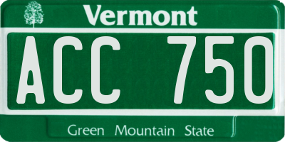 VT license plate ACC750