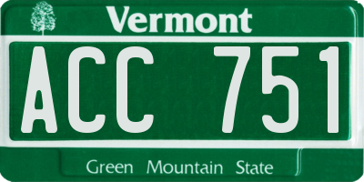 VT license plate ACC751