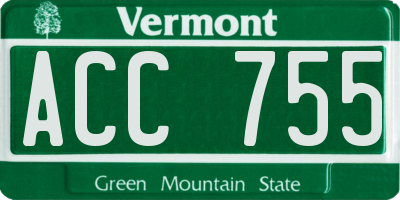 VT license plate ACC755