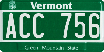 VT license plate ACC756