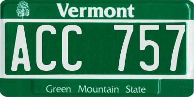 VT license plate ACC757