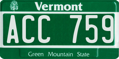 VT license plate ACC759