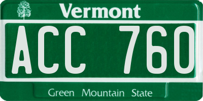 VT license plate ACC760