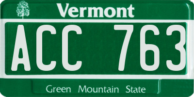 VT license plate ACC763