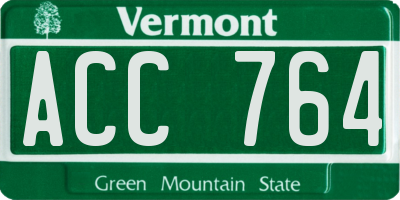 VT license plate ACC764