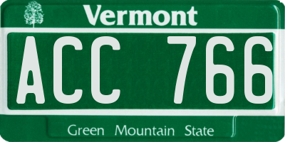 VT license plate ACC766