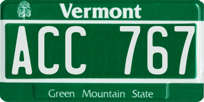 VT license plate ACC767