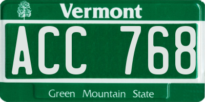 VT license plate ACC768