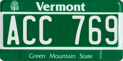 VT license plate ACC769