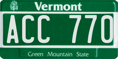 VT license plate ACC770