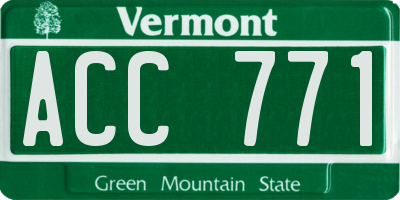 VT license plate ACC771