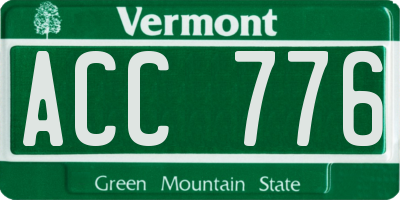 VT license plate ACC776