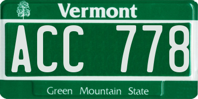 VT license plate ACC778