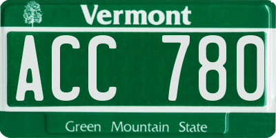 VT license plate ACC780