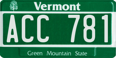 VT license plate ACC781