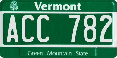 VT license plate ACC782