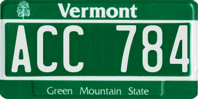 VT license plate ACC784