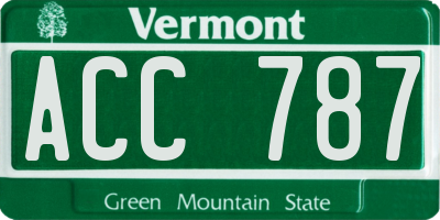 VT license plate ACC787