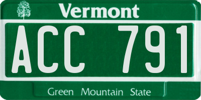 VT license plate ACC791